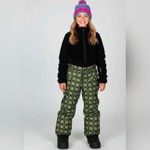 Orage Girls Snowboarding Ski Snow Pants Age 12L Brown Green Yellow